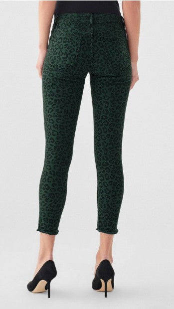 DL1961 Denim DL1961 Florence Mid Rise Crop in Snow Leopard