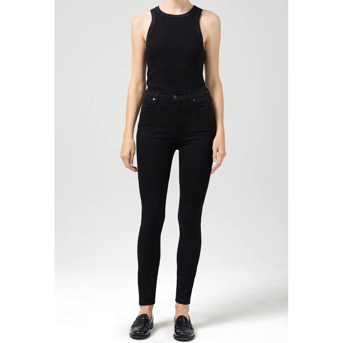 Citizens of Humanity Chrissy High Rise Skinny in Plush Black