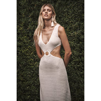 Devon Windsor Sonya Crochet Cutout Dress in Off White