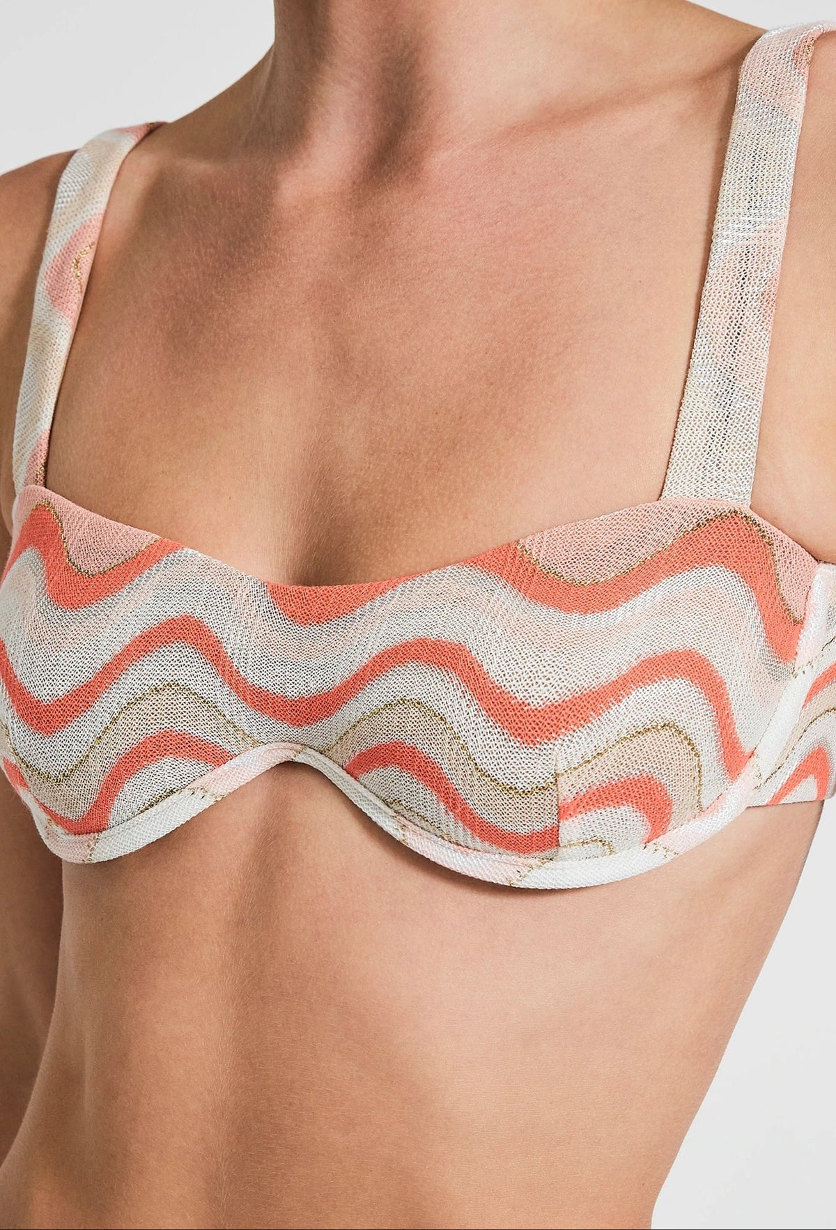 Devon Windsor Marilyn Underwire Top in Coral Wave