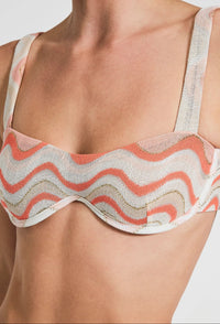 Devon Windsor Marilyn Underwire Top in Coral Wave