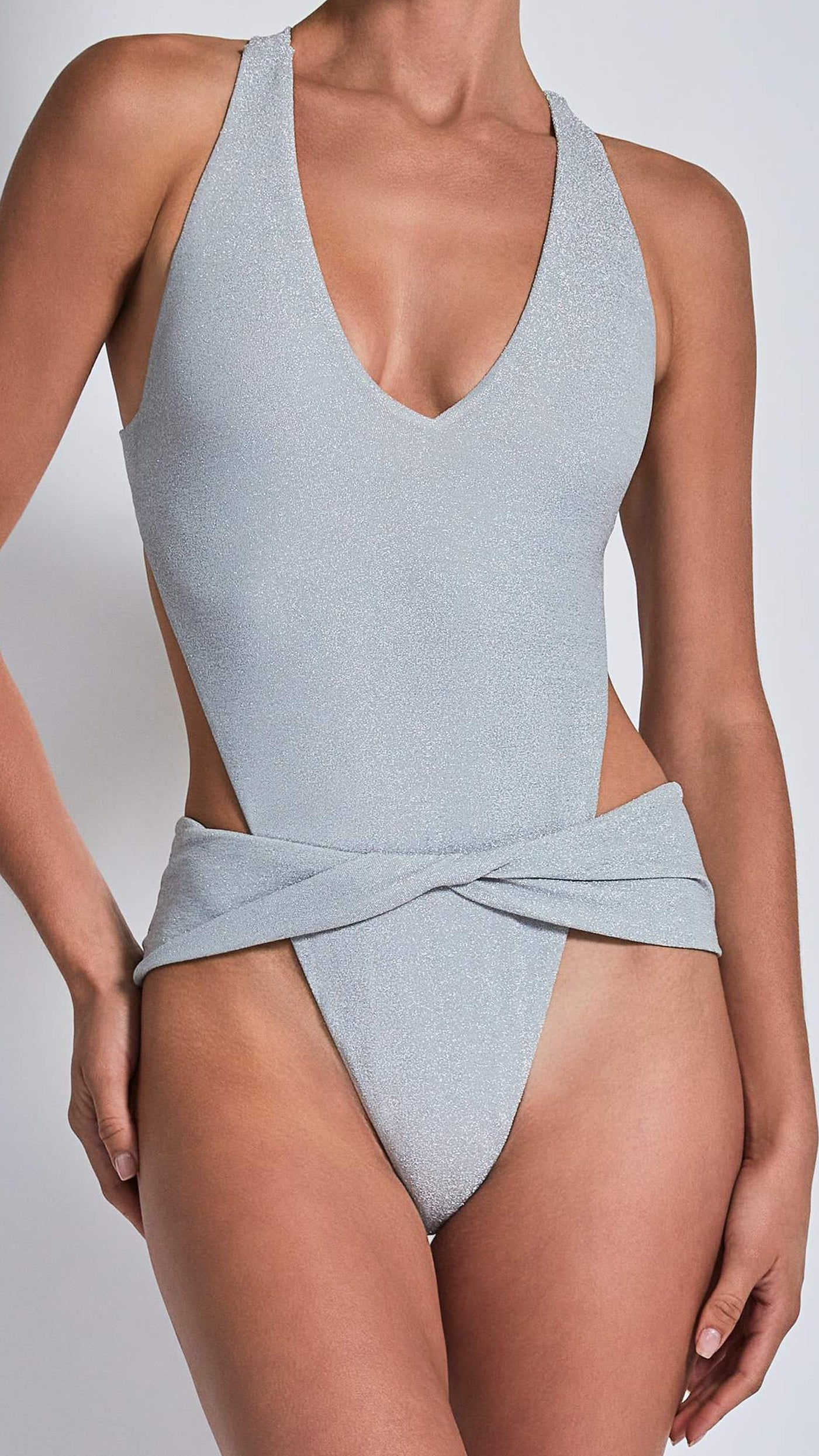 Devon Windsor Cora One Piece in Silver Shimmer – Suite 201