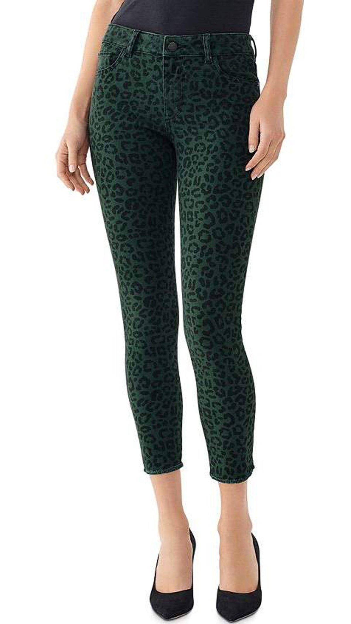 DL1961 Denim DL1961 Florence Mid Rise Crop in Snow Leopard