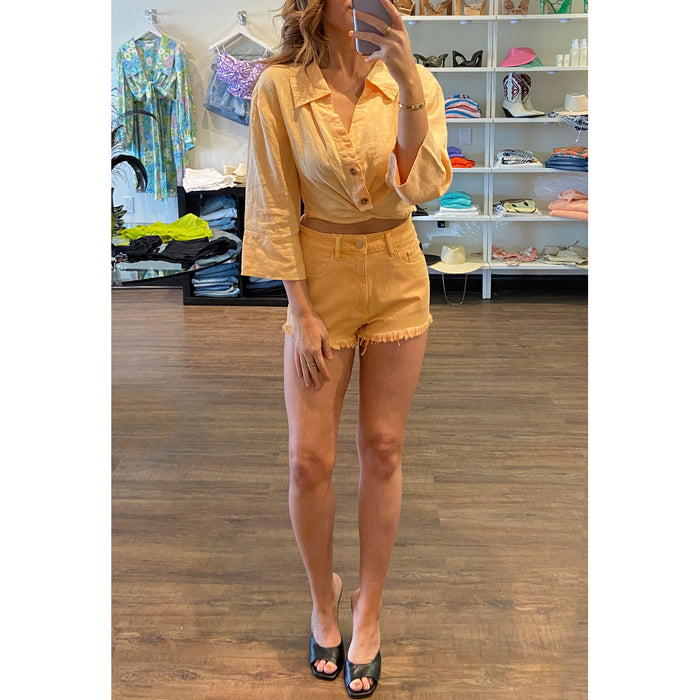 DL1961 Denim Celeste Crop Top in Peach