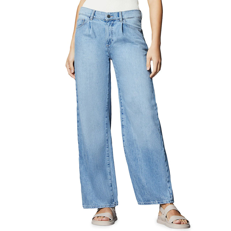 DL1961 Denim Isabel Wide Leg Mid Rise Vintage 31" in Light Seaglass