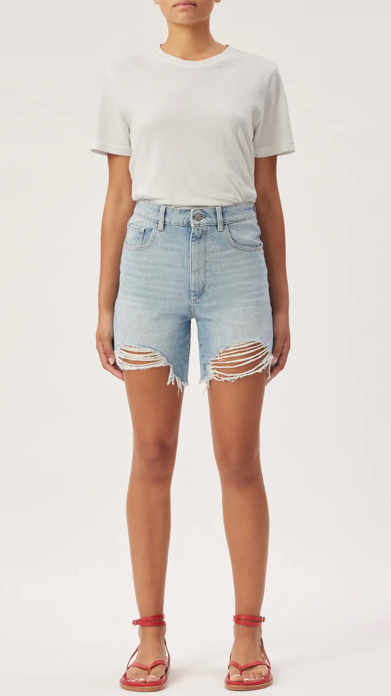 DL1961 Denim Emilie High Rise Vintage Short 6.5" in Fountain