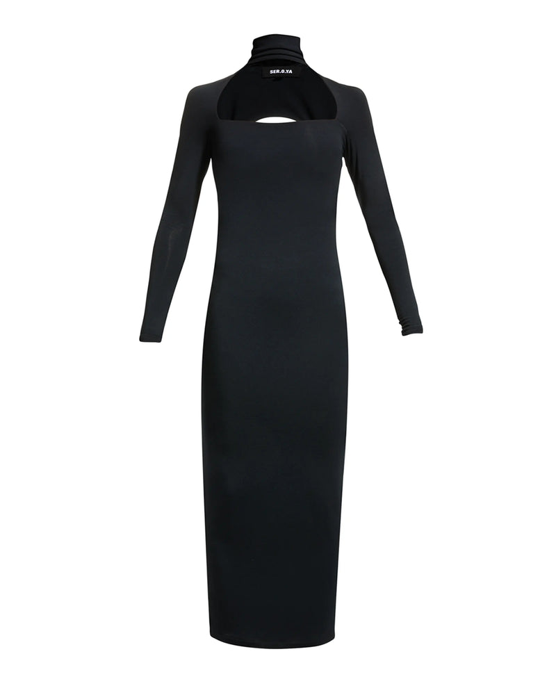 Ser.o.ya Dani Long Sleeve Choker Dress in Black