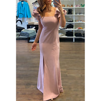 Elliatt Astronomy Ruffle Gown in Blush
