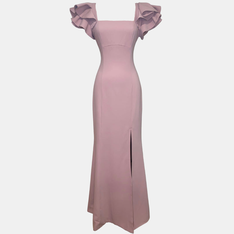 Elliatt Astronomy Ruffle Gown in Blush