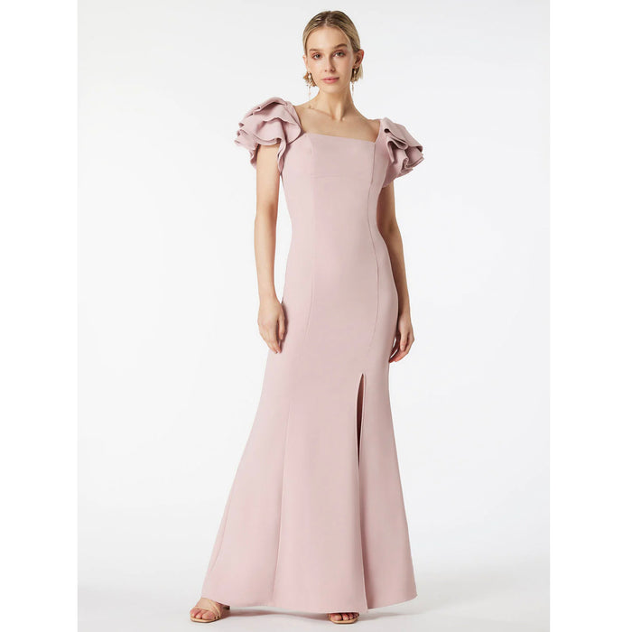 Elliatt Astronomy Ruffle Gown in Blush