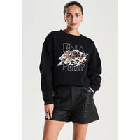 Ena Pelly Tigers Eye Sweatshirt in Washed Black