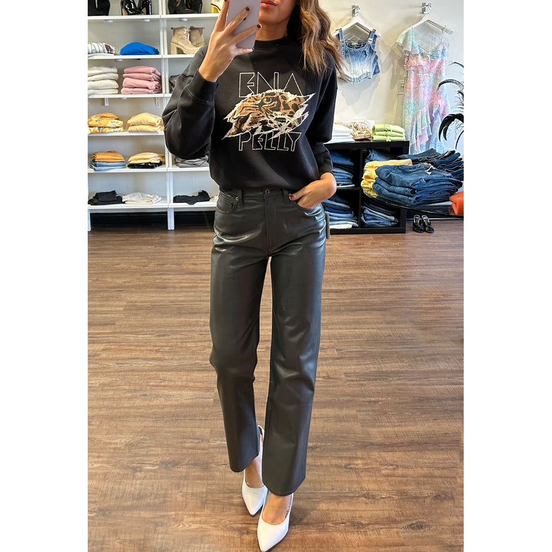 Ena Pelly Tigers Eye Sweatshirt in Washed Black