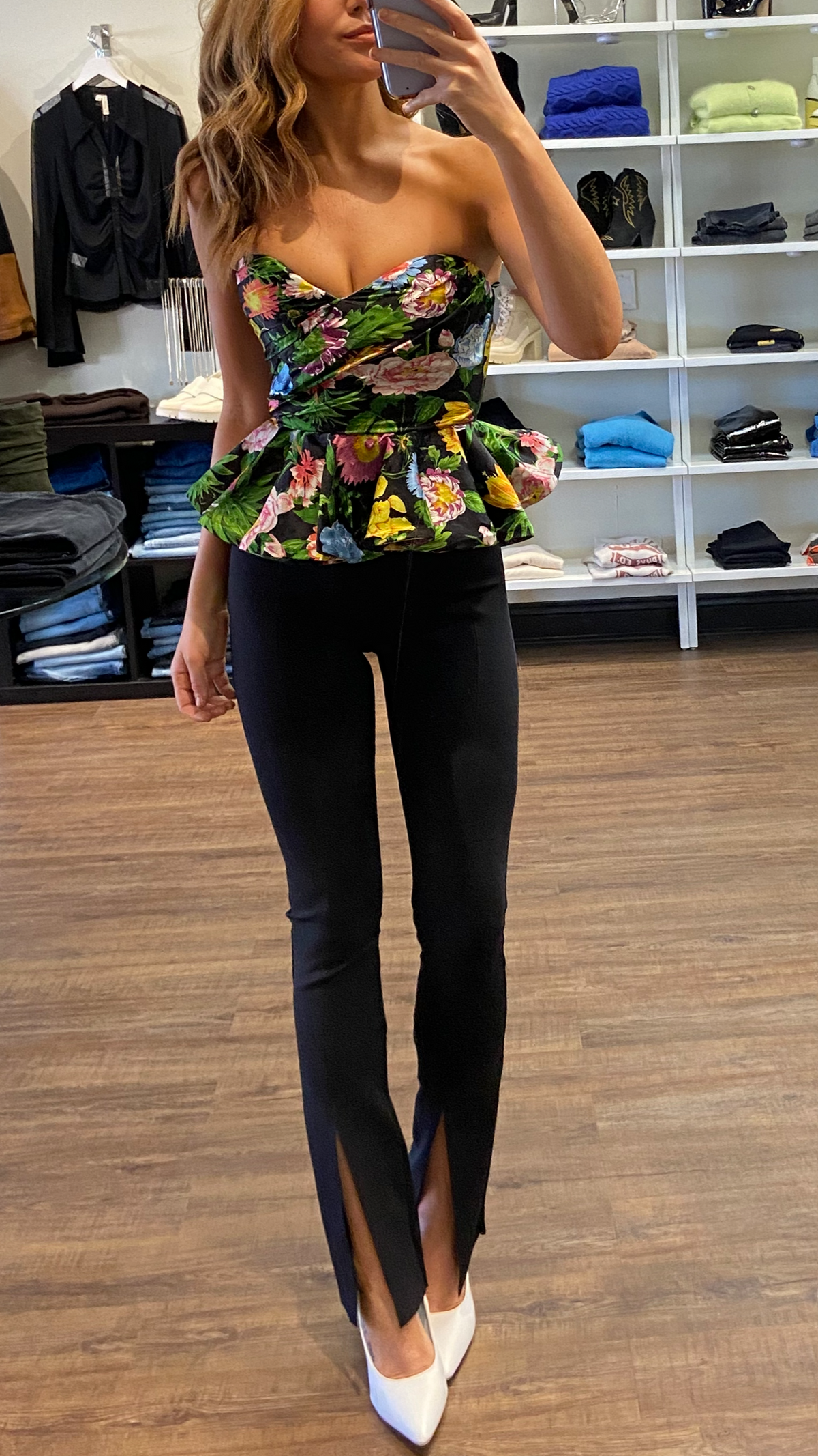 Ronny Kobo Tara Floral Peplum Top in Victoria Print