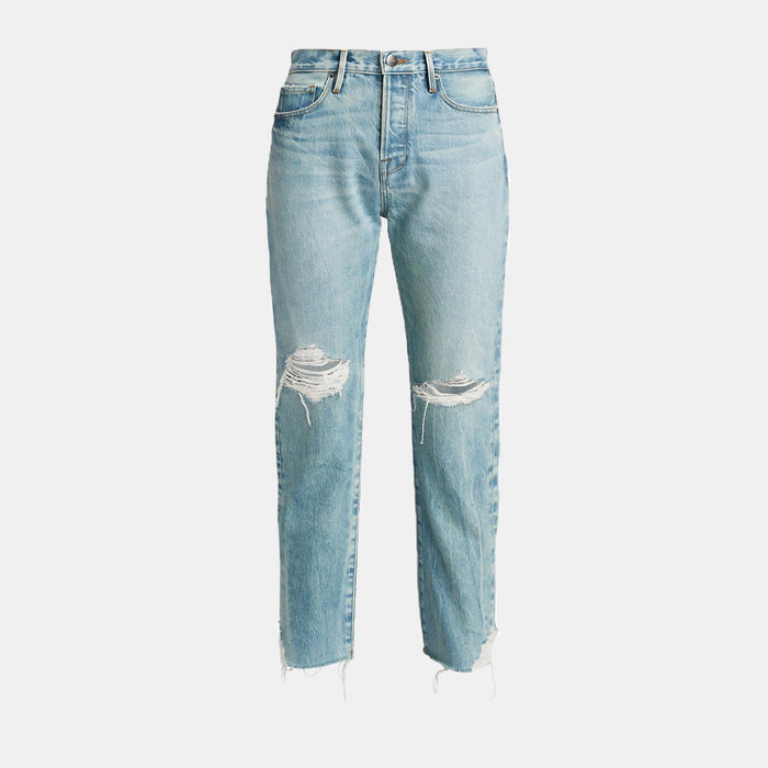 Frame Denim Le Original High Rise Straight in Limelight Chew