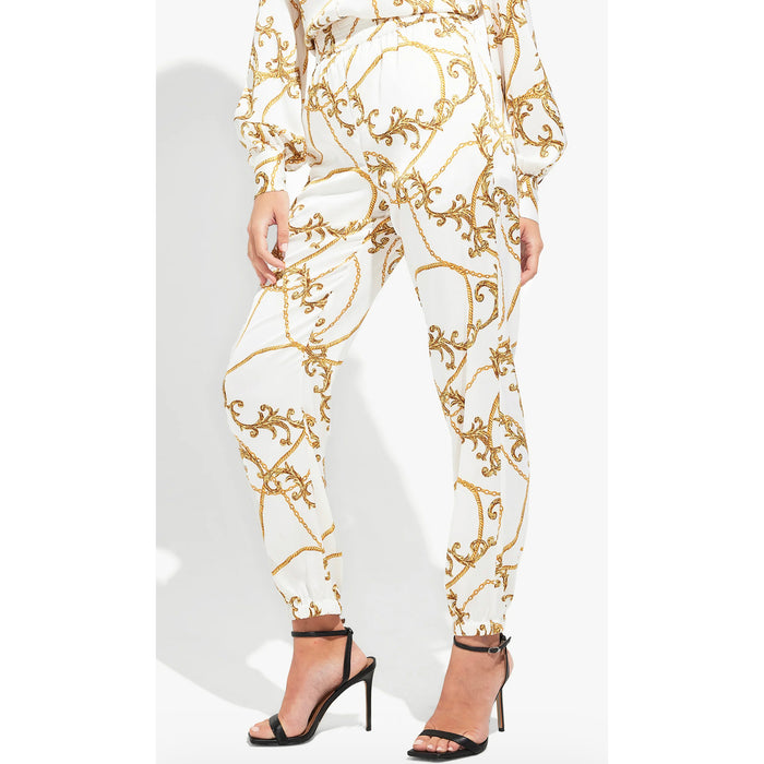 Generation Love Capri Jogger in Gilded Chain White