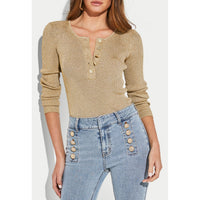 Generation Love Eileen Lurex Sweater in Gold