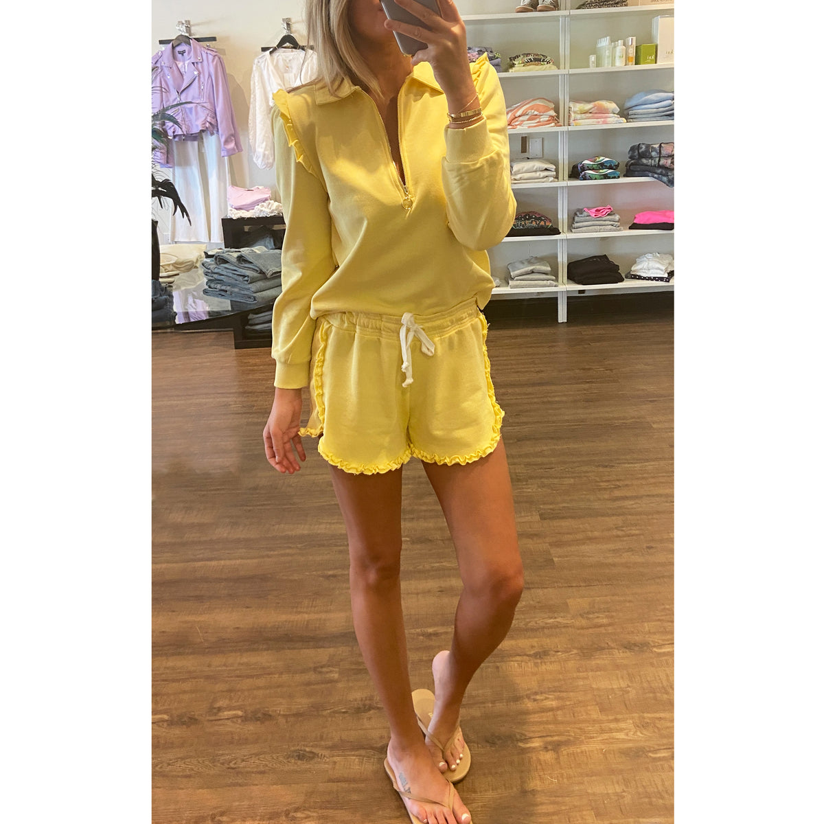 Generation Love Cici Ruffle Shorts in Light Yellow