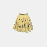 Hemant & Nandita Mara Eyelet Skirt in Butter Yellow