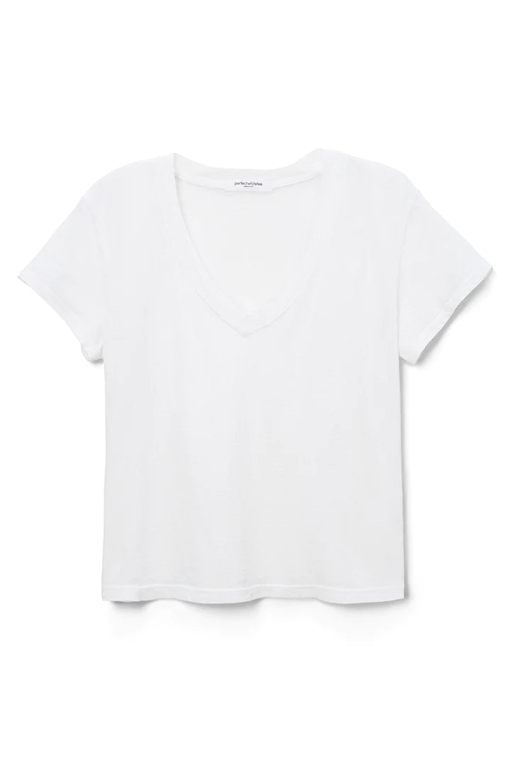 Perfect White Tee Hendrix V Neck Tee in White