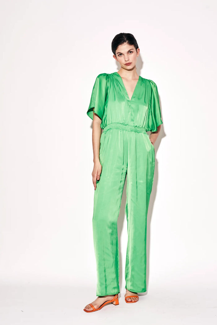 Deluc. Hercules Cinched Waist Jumpsuit in Pargreen