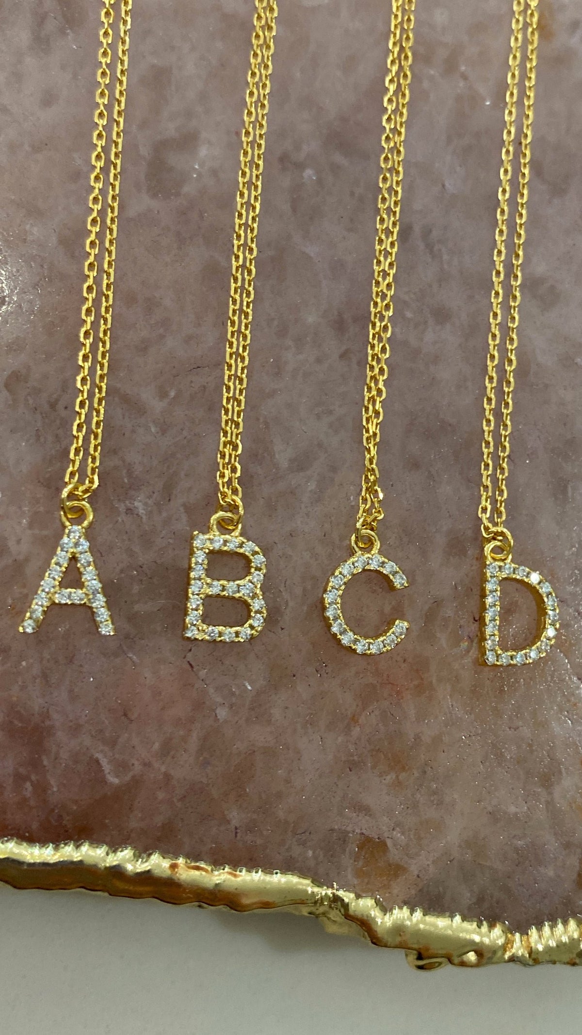 Suite201 Initial Diamond Necklace in Gold