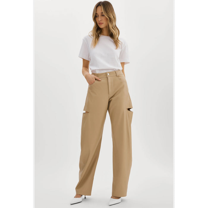 Lamarque Faleen Faux Leather Pant in Wheat