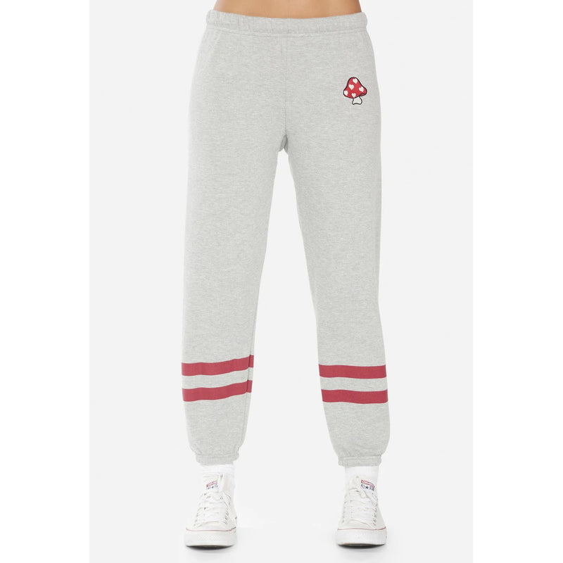 Lauren Moshi Alana Mushroom Crop Sweatpants in Heather Grey
