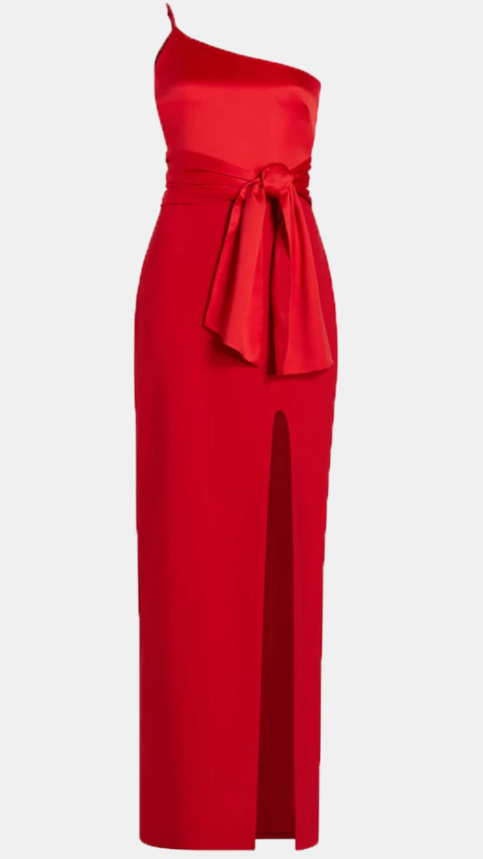 Likely Yara One Shoulder Gown in Scarlet