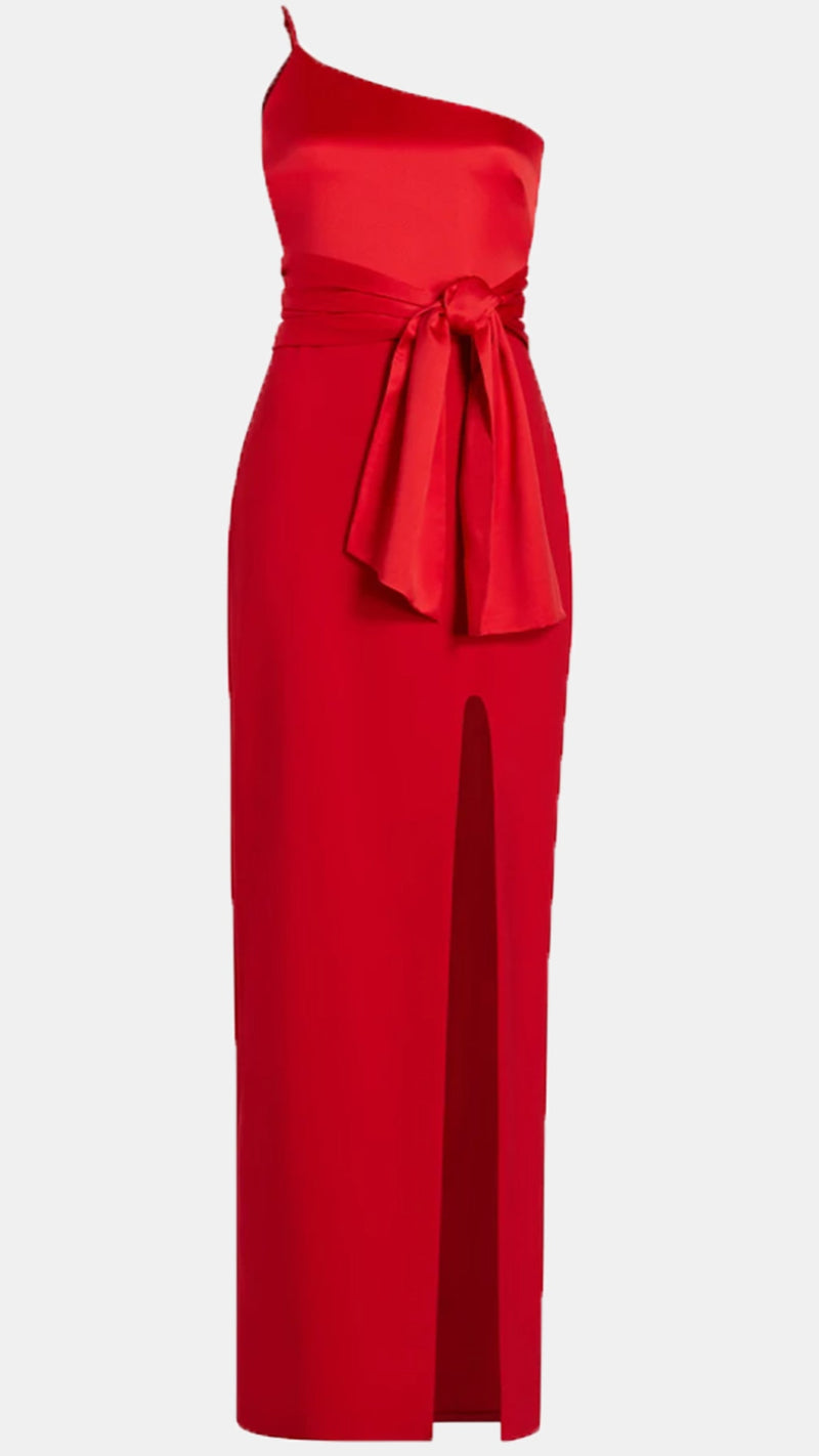 Likely Yara One Shoulder Gown in Scarlet