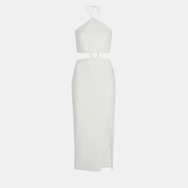 Likely Crissy Halter Cutout Midi in White
