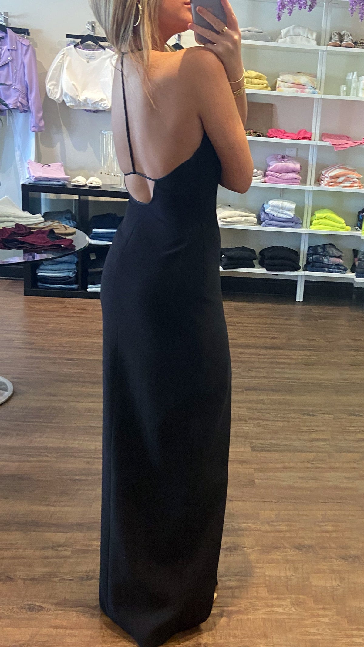 Likely Richie Braided Back Gown in Black