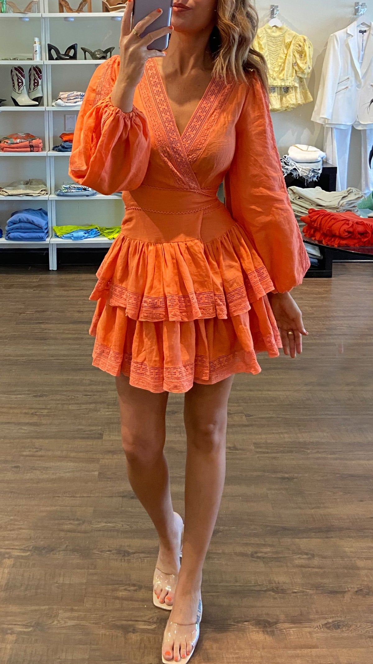 Maia Bergman Mika Wrap Dress in Tangerine