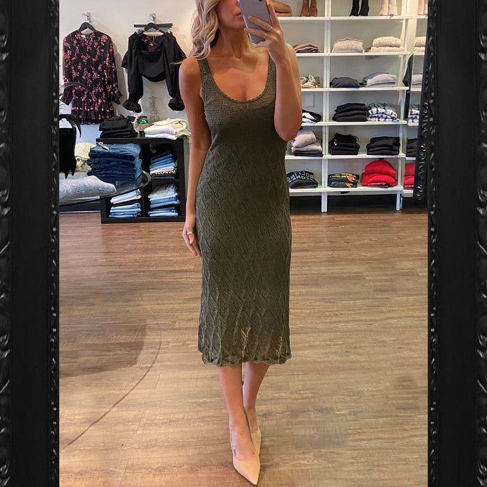 Misa Salma Knit Dress in Gold Metallic