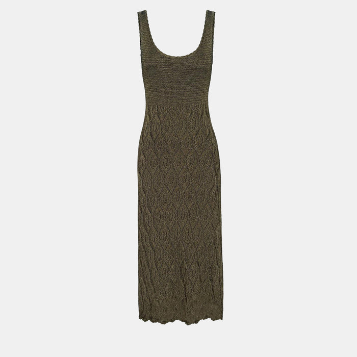 Misa Salma Knit Dress in Gold Metallic