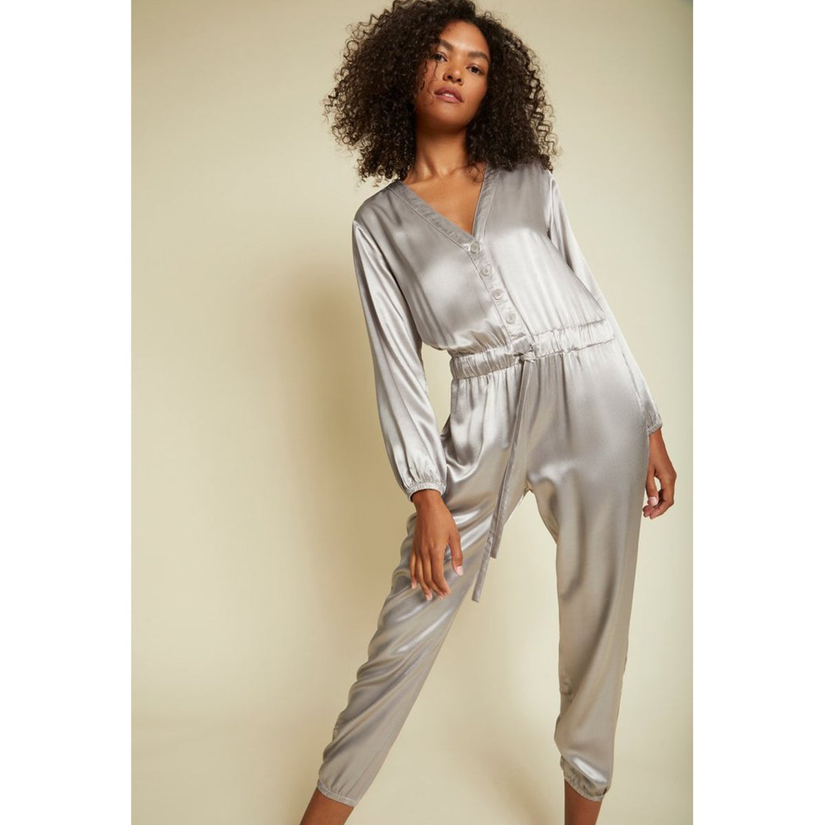 Nation LTD Salma All In One Jumpsuit in Silver