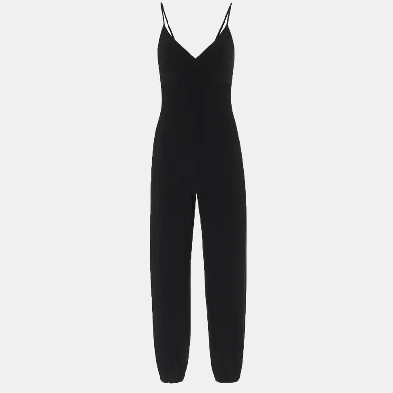 Norma Kamali Slip Jog Jumpsuit in Black