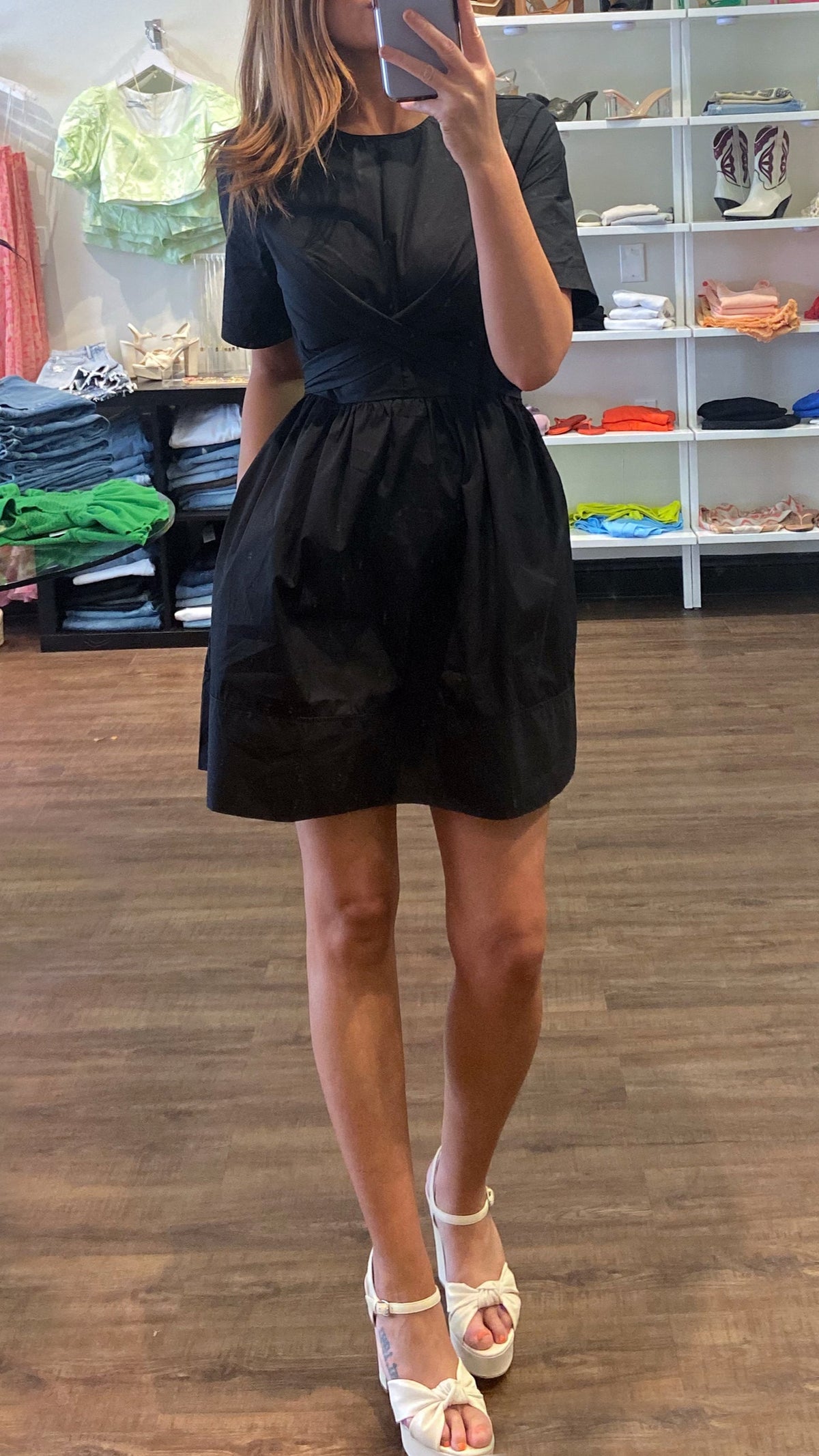 Olivaceous Sonia Mini Tie Dress in Black