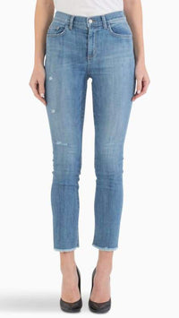 Siwy Denim Jackie High Rise Slim Straight Crop in The Look Of Love