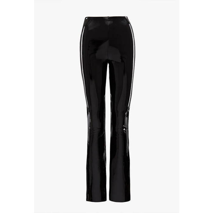 Commando Faux Leather Patent Flare Legging in Black