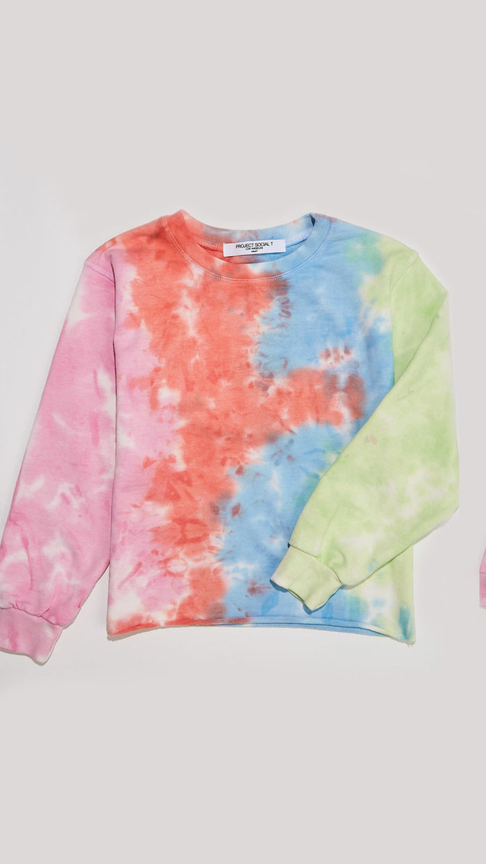Project Social T Kids Tie Dye Crew Neck Sweatshirt
