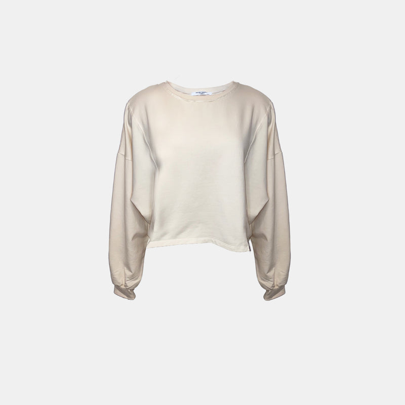 Project Social T Dixon Seamed Crew Neck in Vanilla