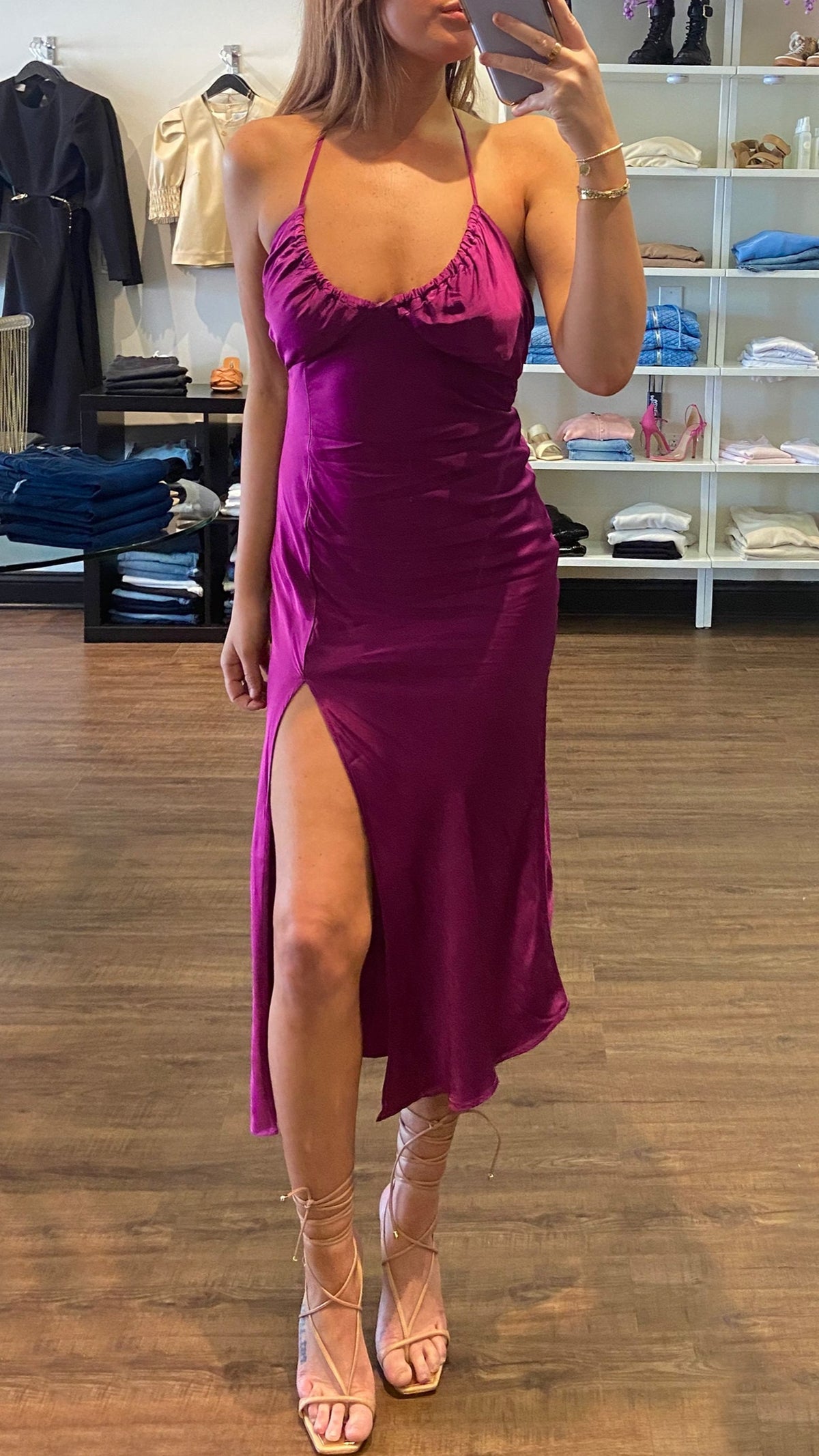 Rays For Days Eva Midi Dress in Grape