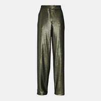 Ronny Kobo Claire Sequin High Waisted Pant in Green