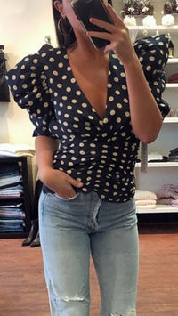 Ronny Kobo Liliana Polka Dot Top
