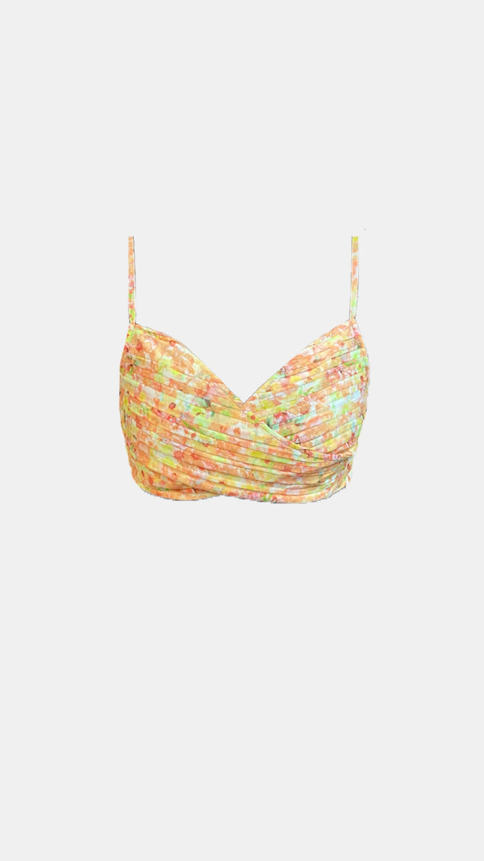 Rococo Sand Faye Crop Top in Peach/Butter