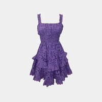 Rococo Sand Moss Eyelet Mini Dress in Violet