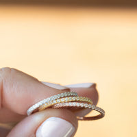 Samfa Style Diamond Eternity Pinky Ring in Rose Gold