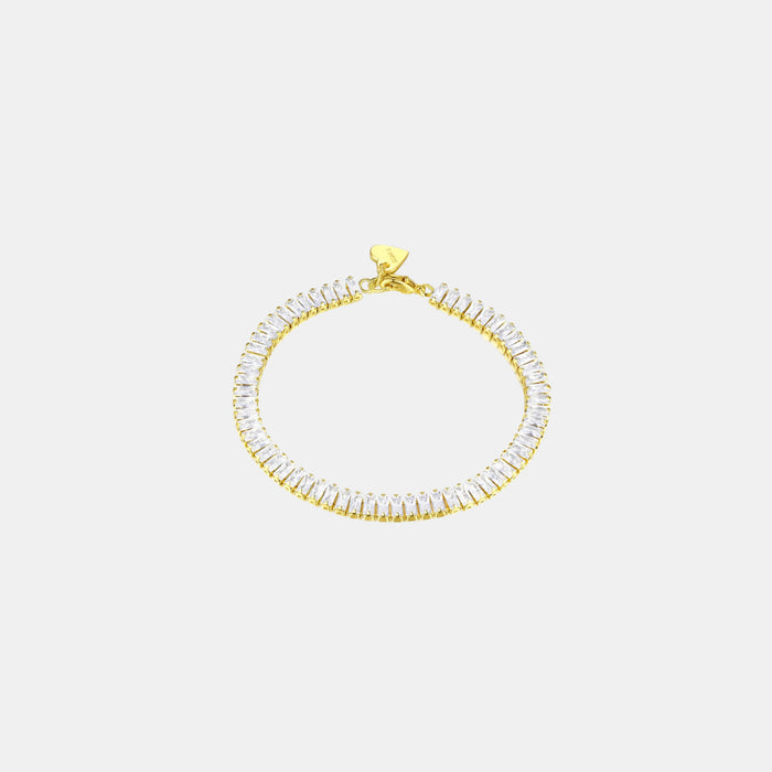 Samfa Style Vertical Baguette Diamond Bracelet in Gold
