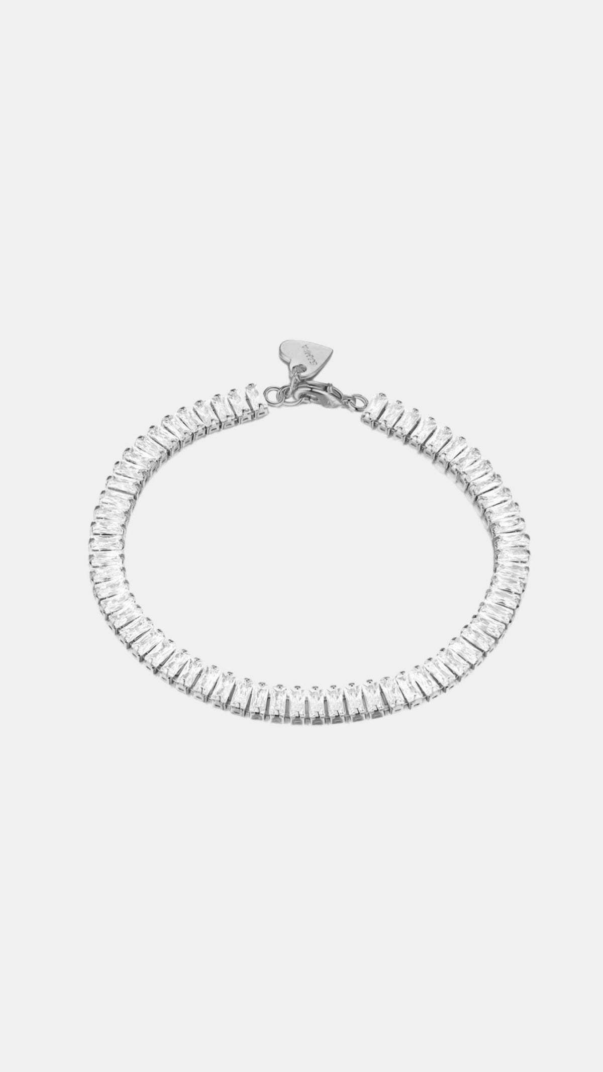 Samfa Style Vertical Baguette Diamond Bracelet in Silver