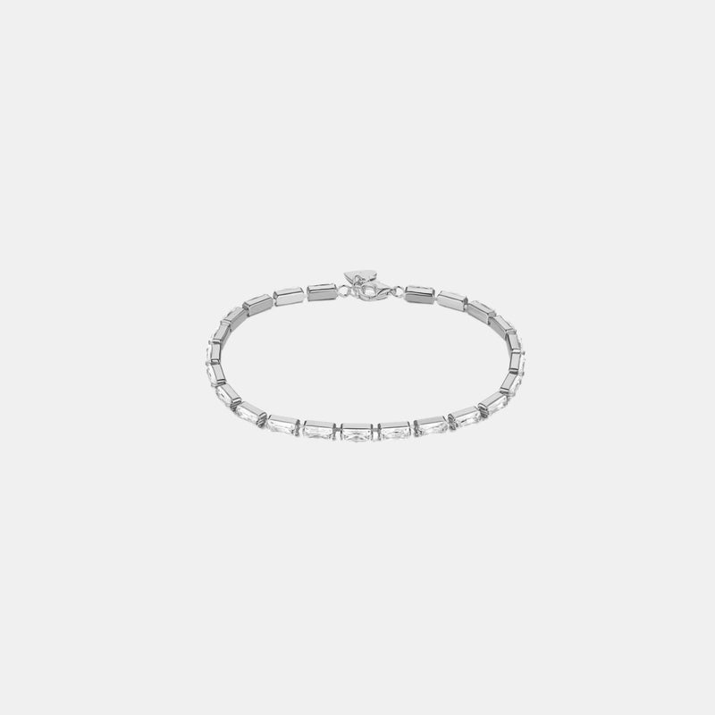 Samfa Style Horizontal Baguette Diamond Bracelet in Silver